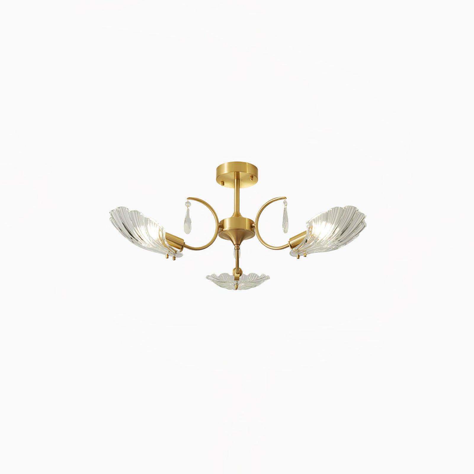 Eiriaria Petal Glass Brass Chandelier