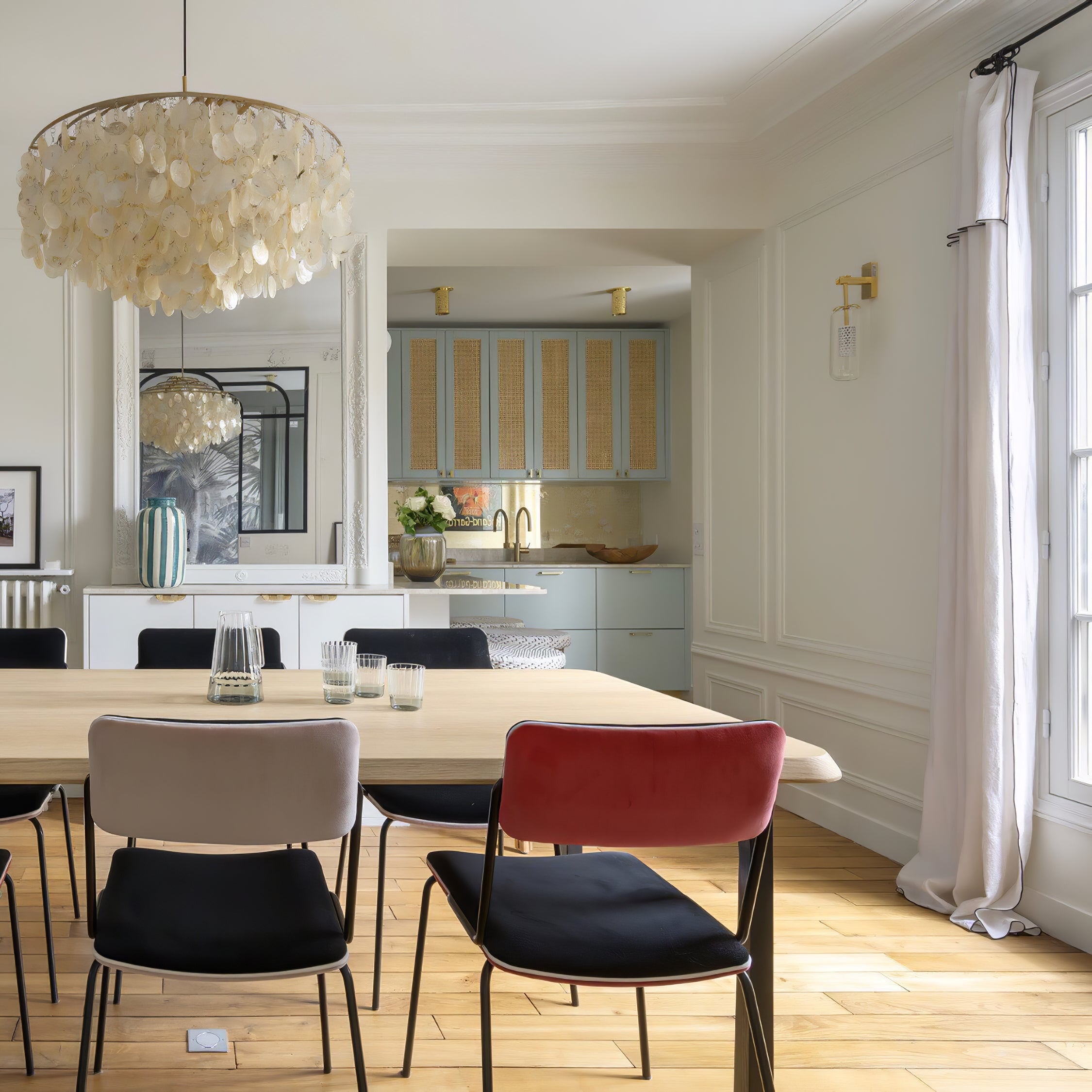 Rivena Pendant Lamp Round Shell Ring