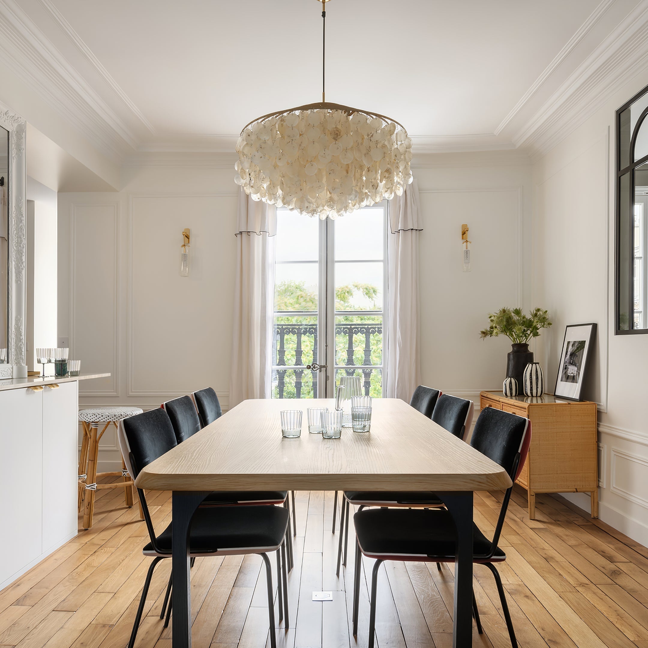 Rivena Pendant Lamp Round Shell Ring