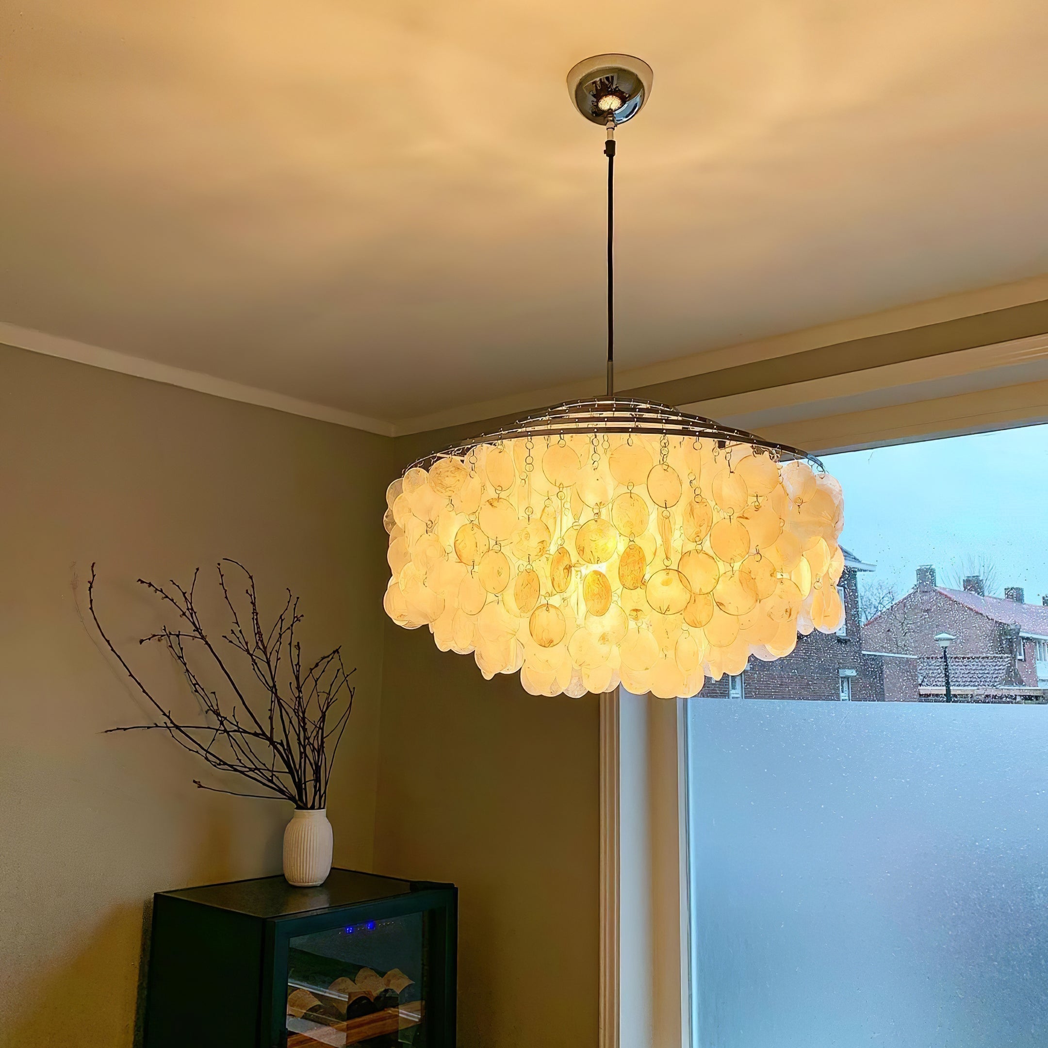 Rivena Pendant Lamp Round Shell Ring