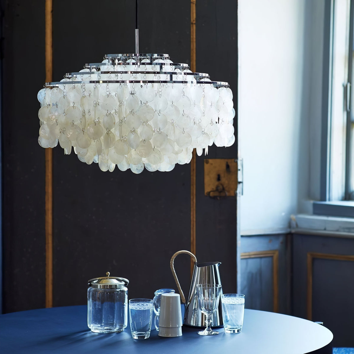 Rivena Pendant Lamp Round Shell Ring