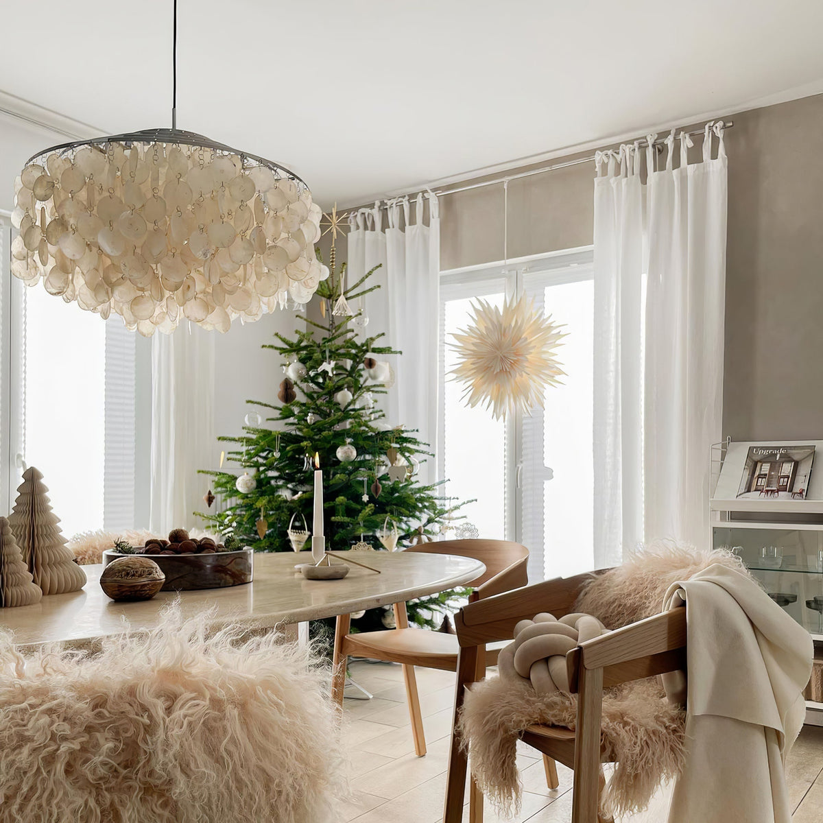 Rivena Pendant Lamp Round Shell Ring