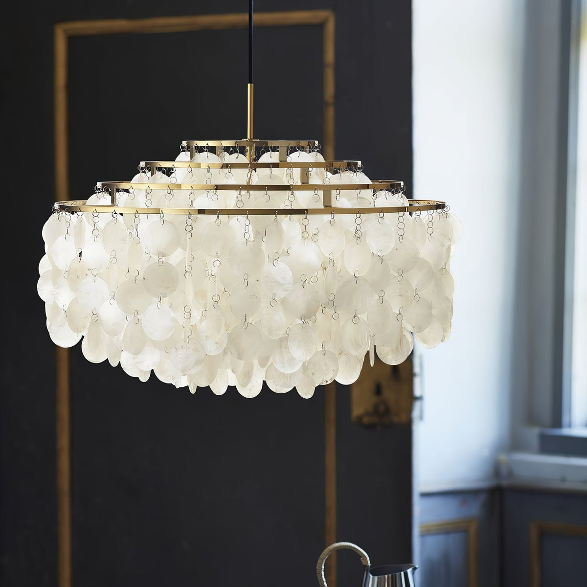 Rivena Pendant Lamp Round Shell Ring