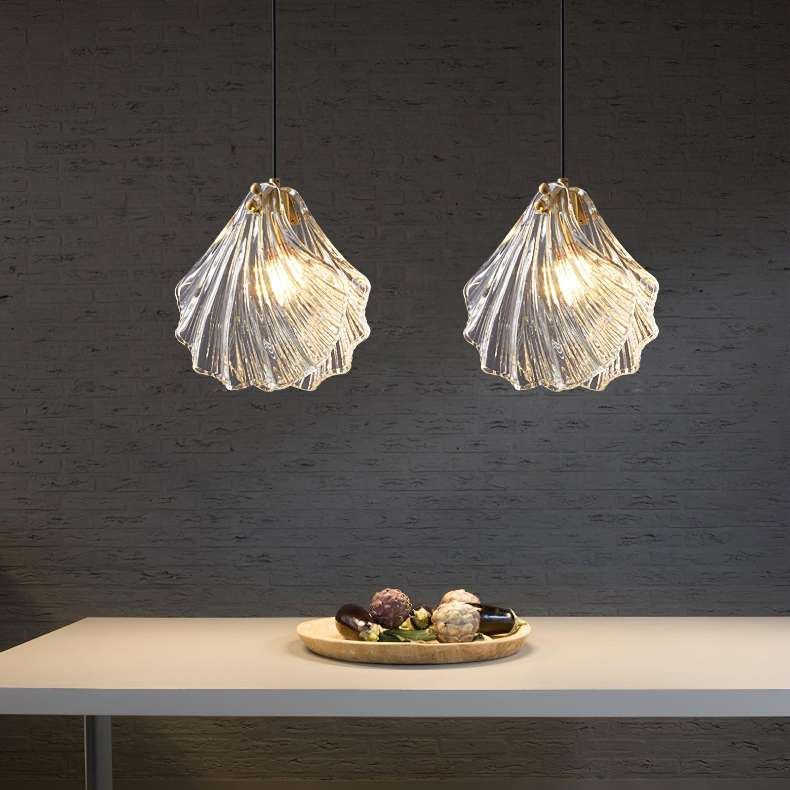 Covene Nordic Art Shell Mini Swag Glass Pendant Light