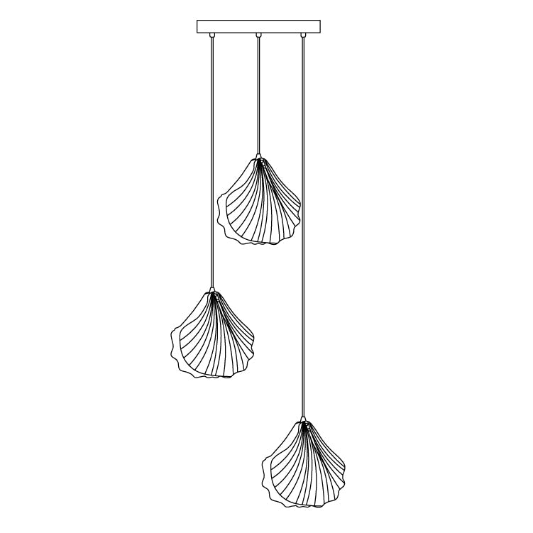 Covene Nordic Art Shell Mini Swag Glass Pendant Light