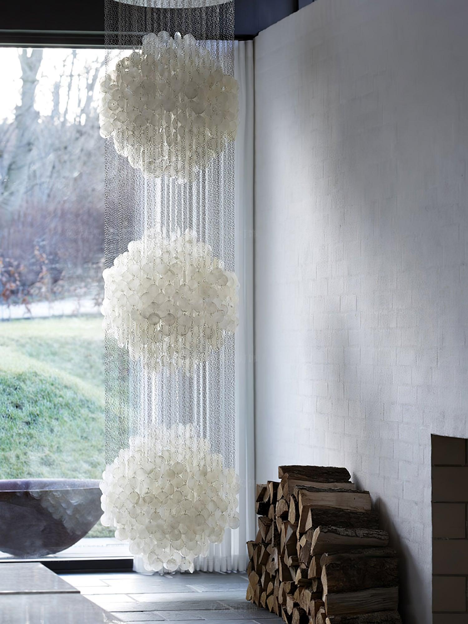 Neloza Coastal Shell Waterfall Pendant Light
