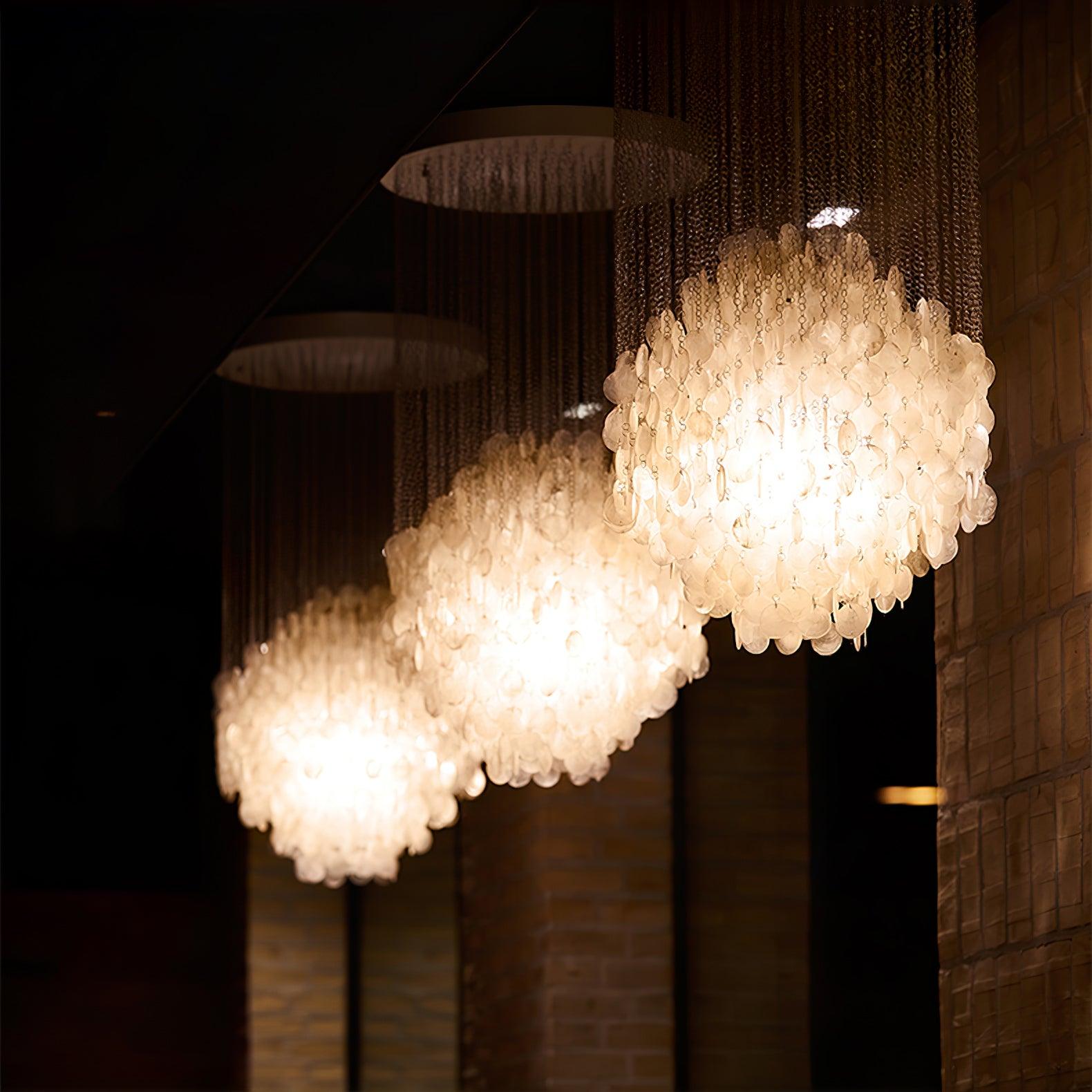 Neloza Coastal Shell Waterfall Pendant Light