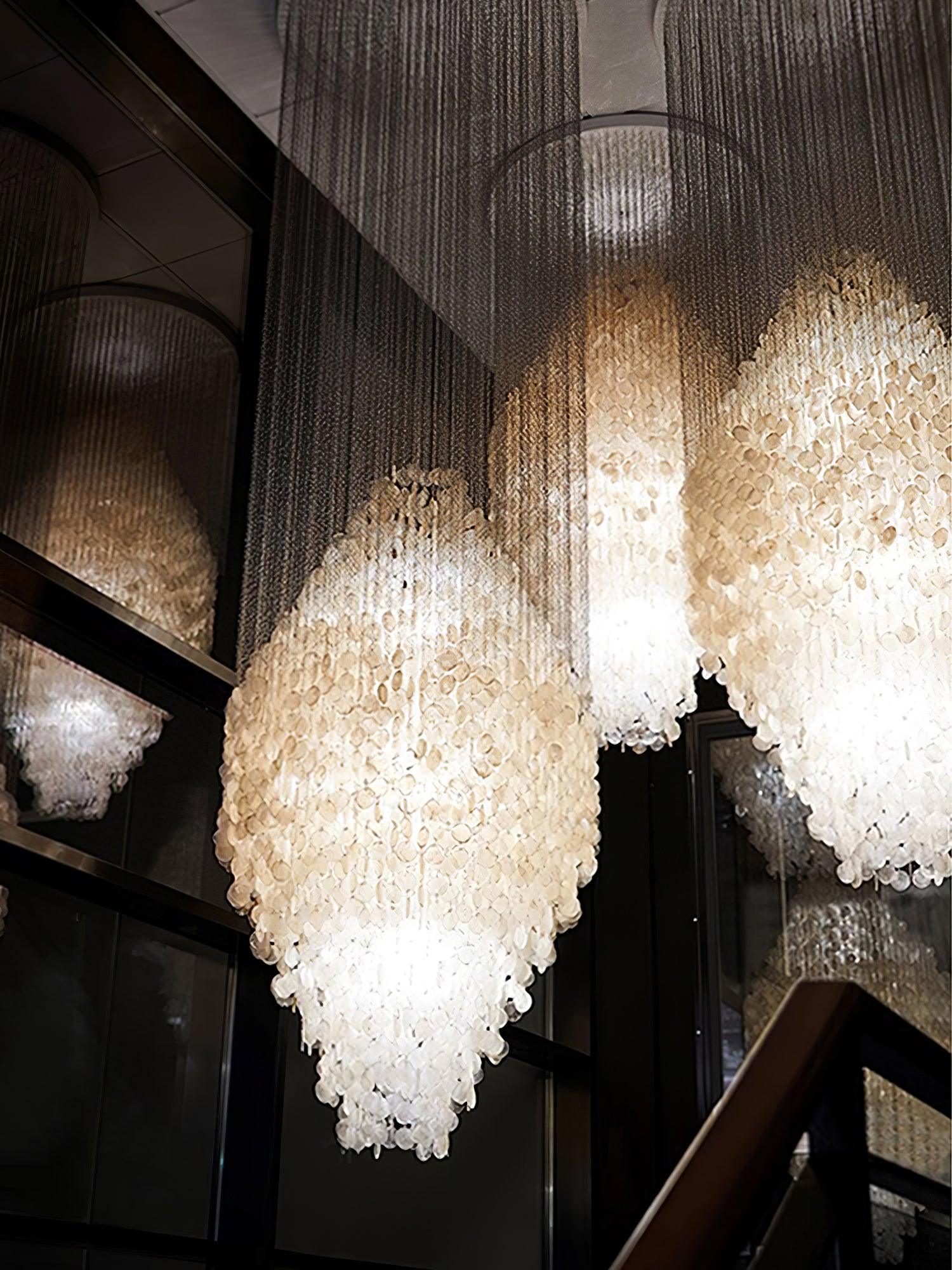 Neloza Coastal Shell Waterfall Pendant Light