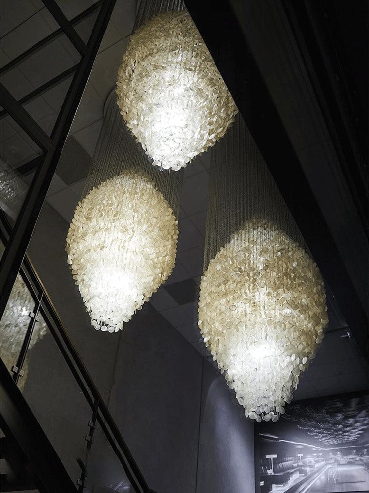 Neloza Coastal Shell Waterfall Pendant Light