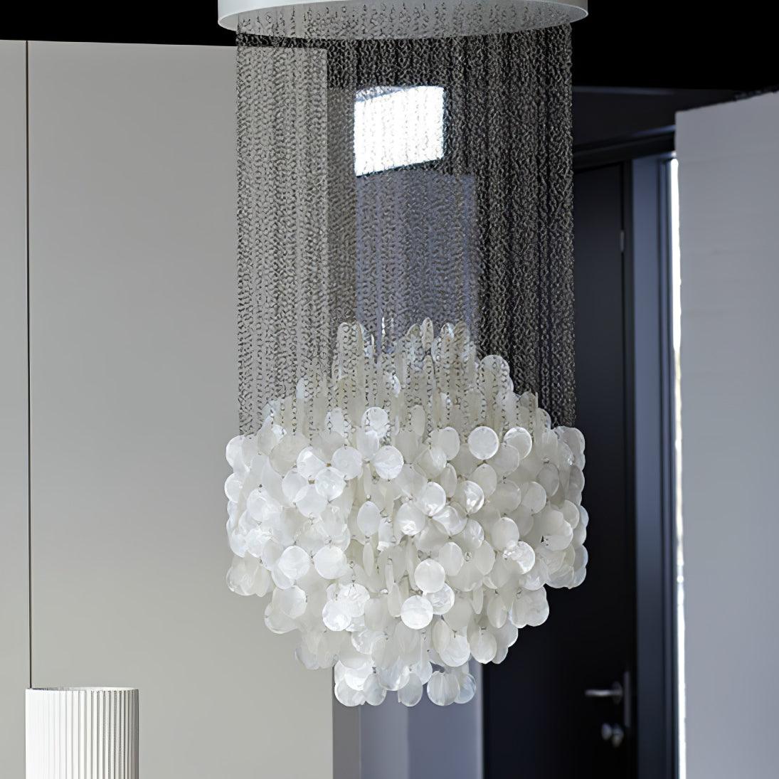 Neloza Coastal Shell Waterfall Pendant Light