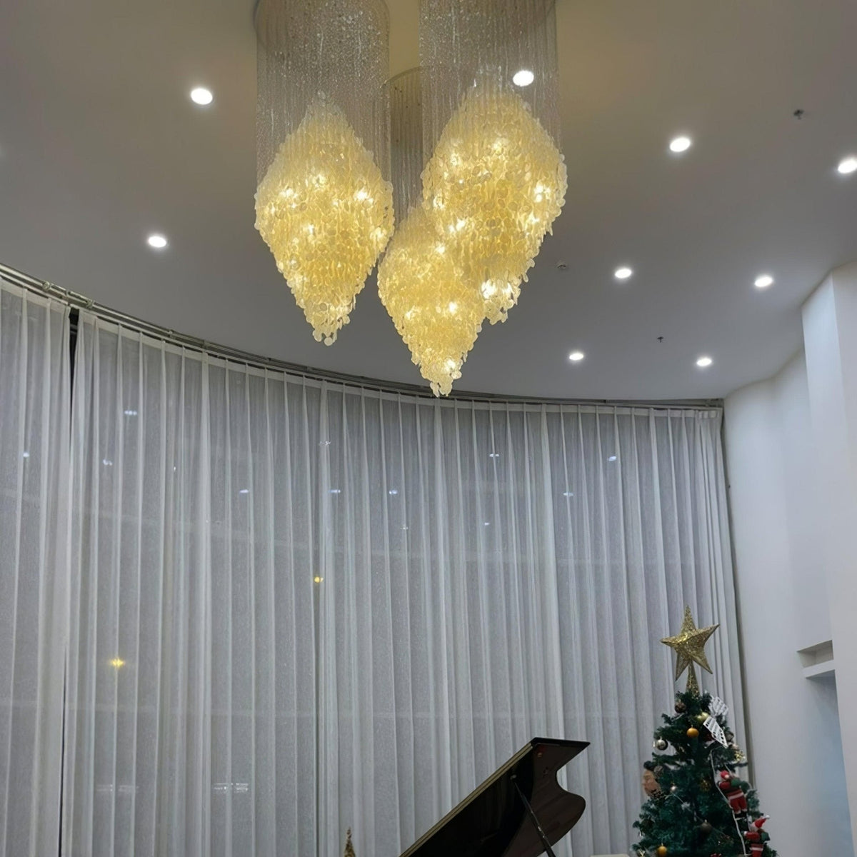 Neloza Coastal Shell Waterfall Pendant Light