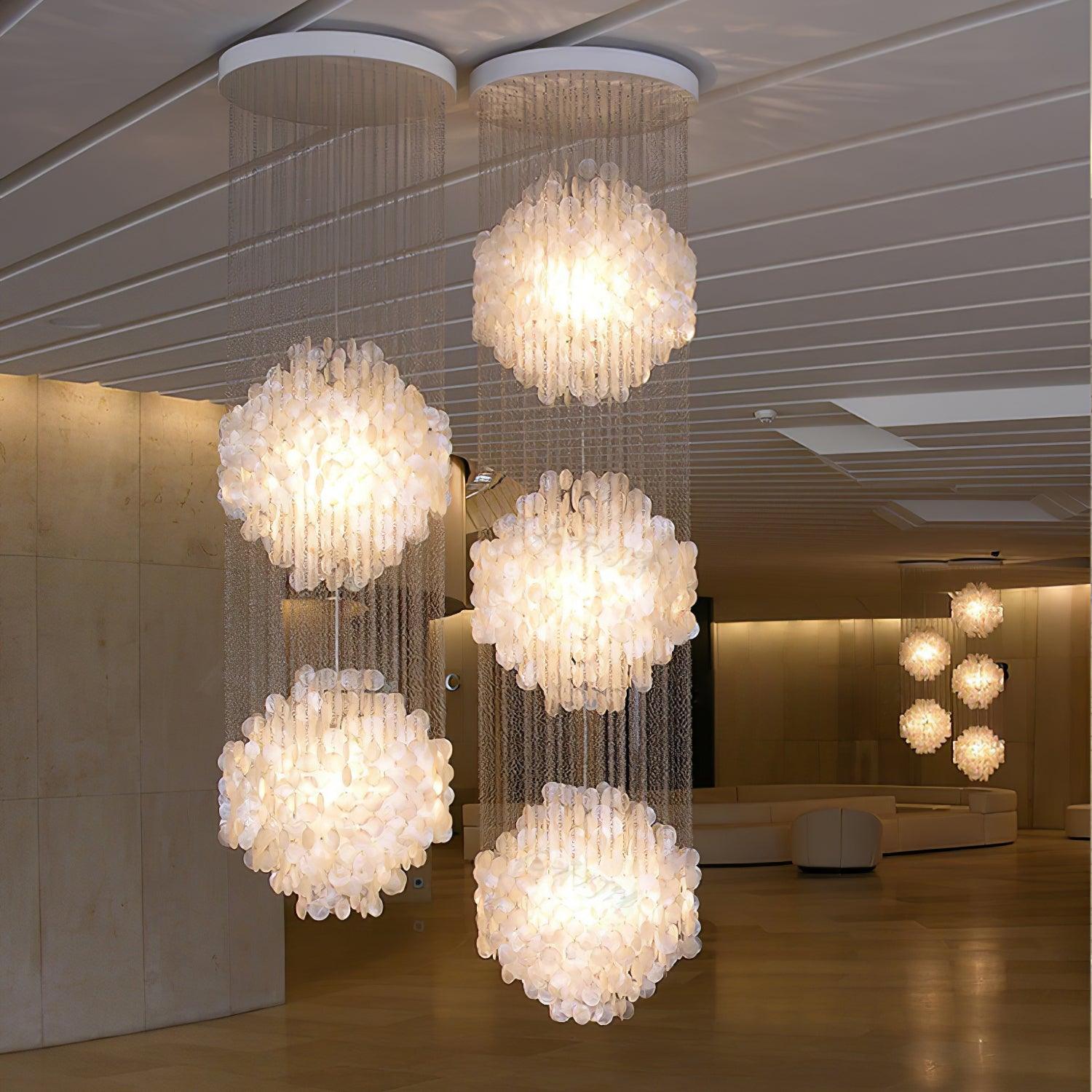 Neloza Coastal Shell Waterfall Pendant Light