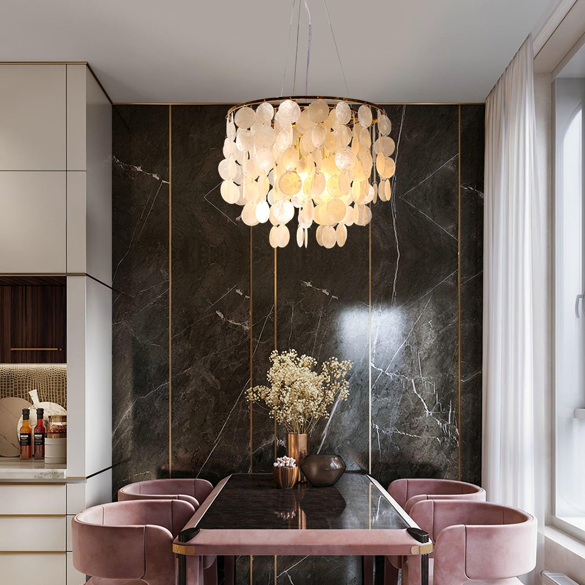 Esileth Postmodern Luxury Shell Wind Chime Chandelier