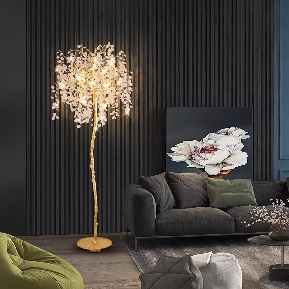Arsorir Glass Tree Floor Lamp