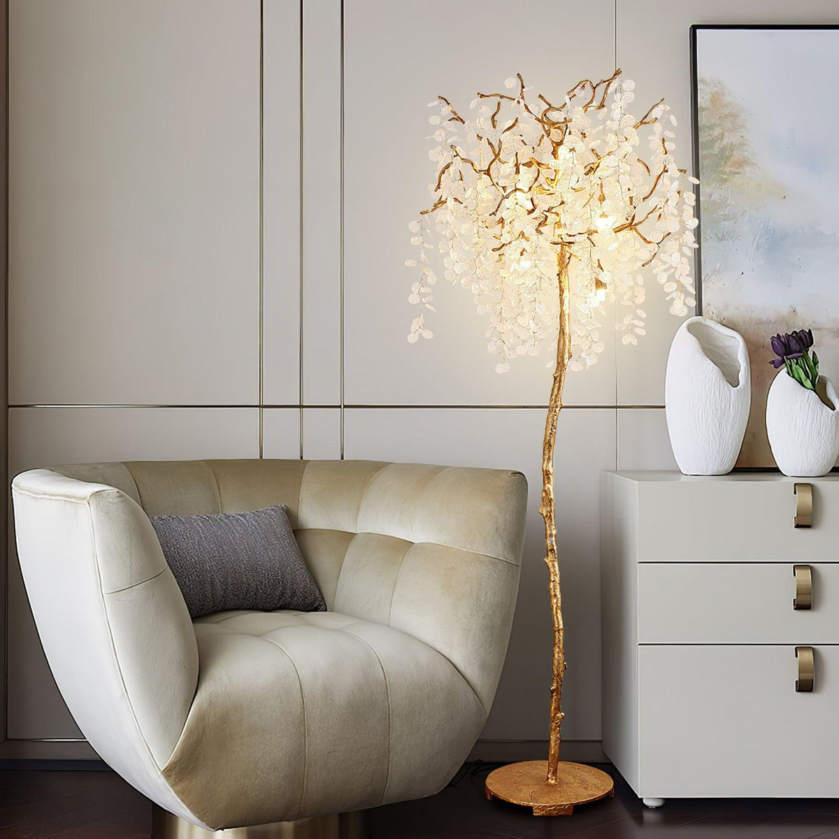 Arsorir Glass Tree Floor Lamp