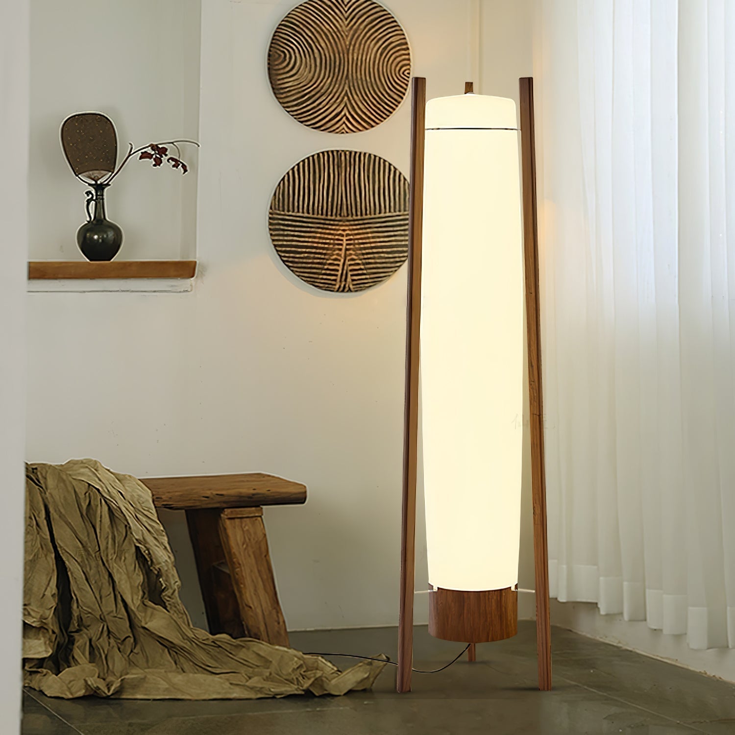 Zezoraril Wabi-Sabi Wood Floor Lamp