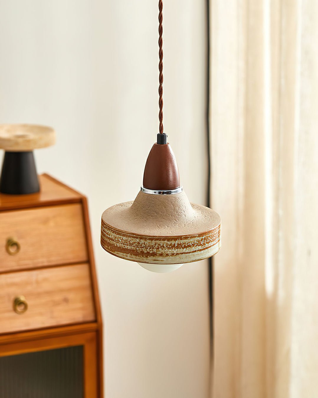 Sierra Premium Nordic Art Ceramics Wood Pendant Lamp