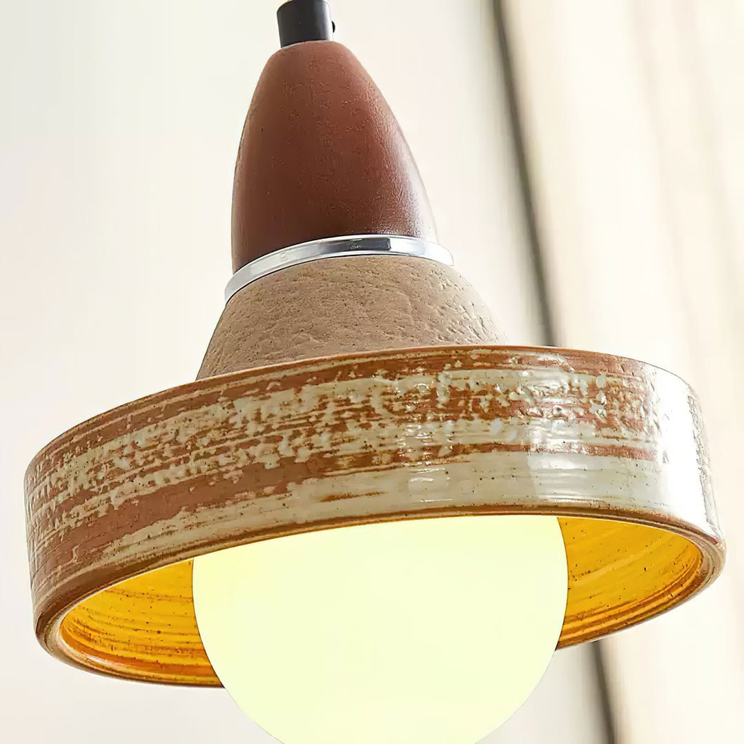 Sierra Premium Nordic Art Ceramics Wood Pendant Lamp