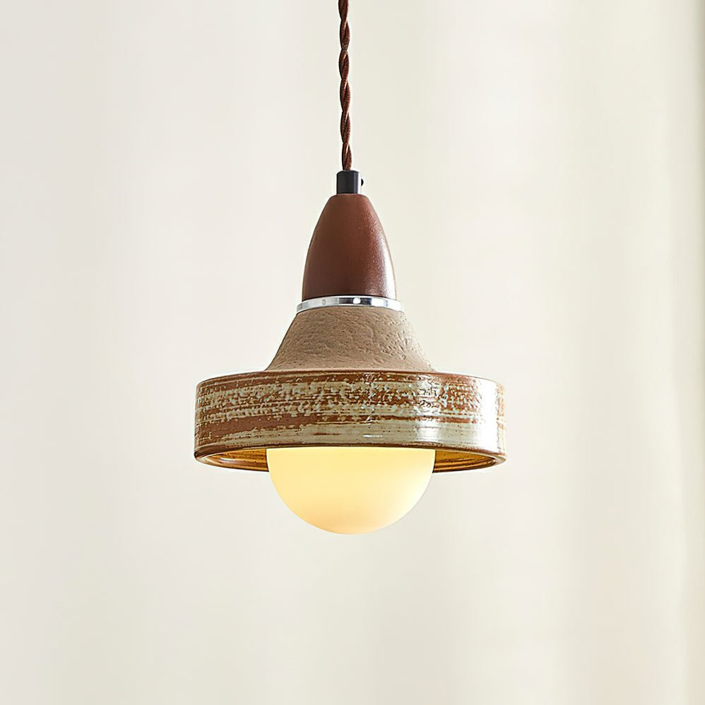 Sierra Premium Nordic Art Ceramics Wood Pendant Lamp