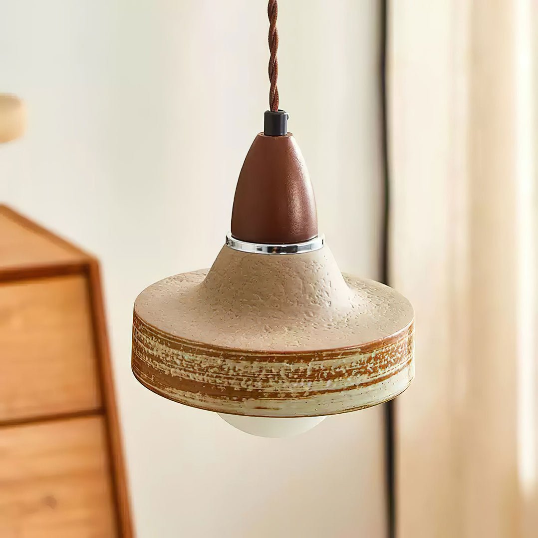 Sierra Premium Nordic Art Ceramics Wood Pendant Lamp