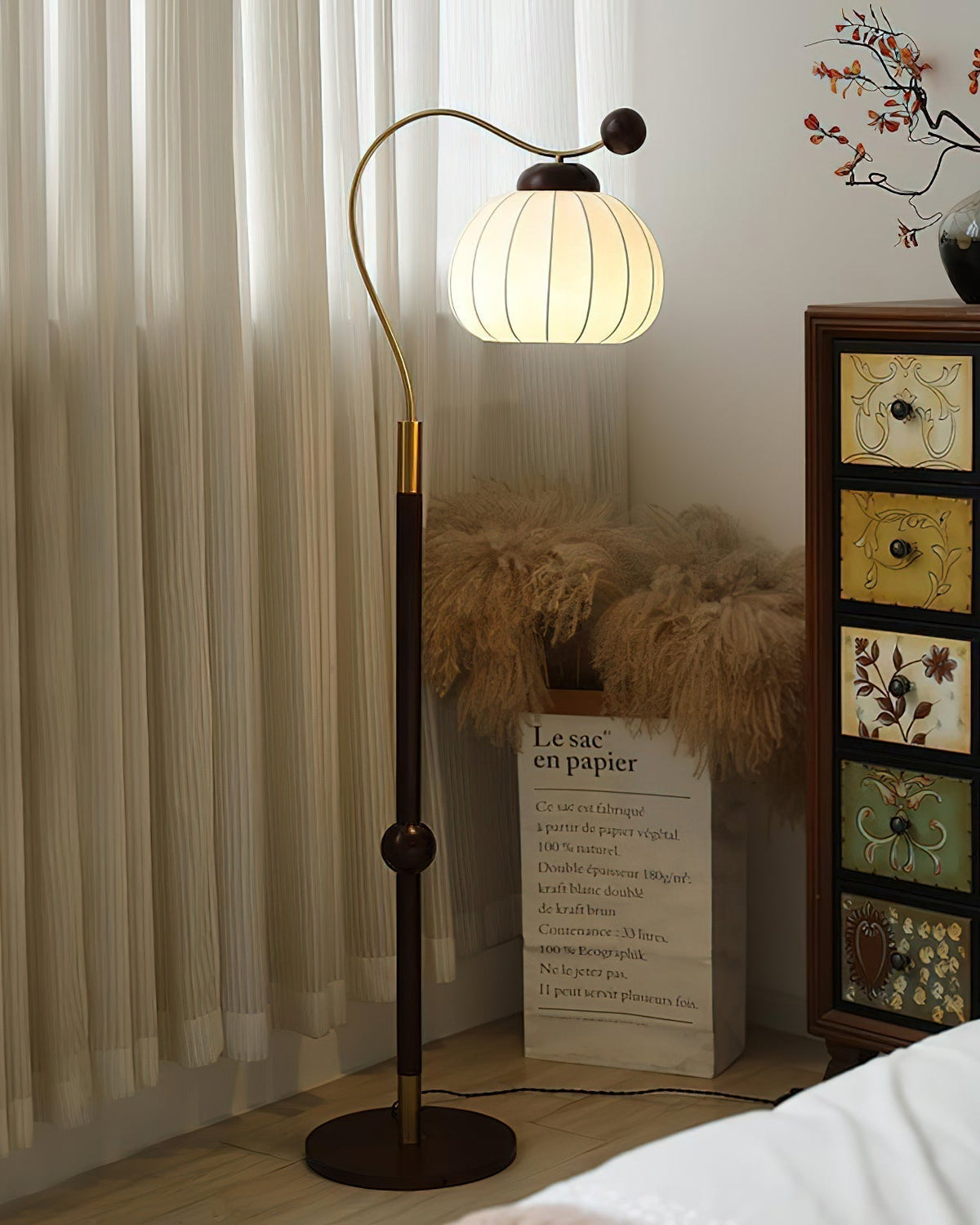 Devenor Silk Wood Floor Lamp