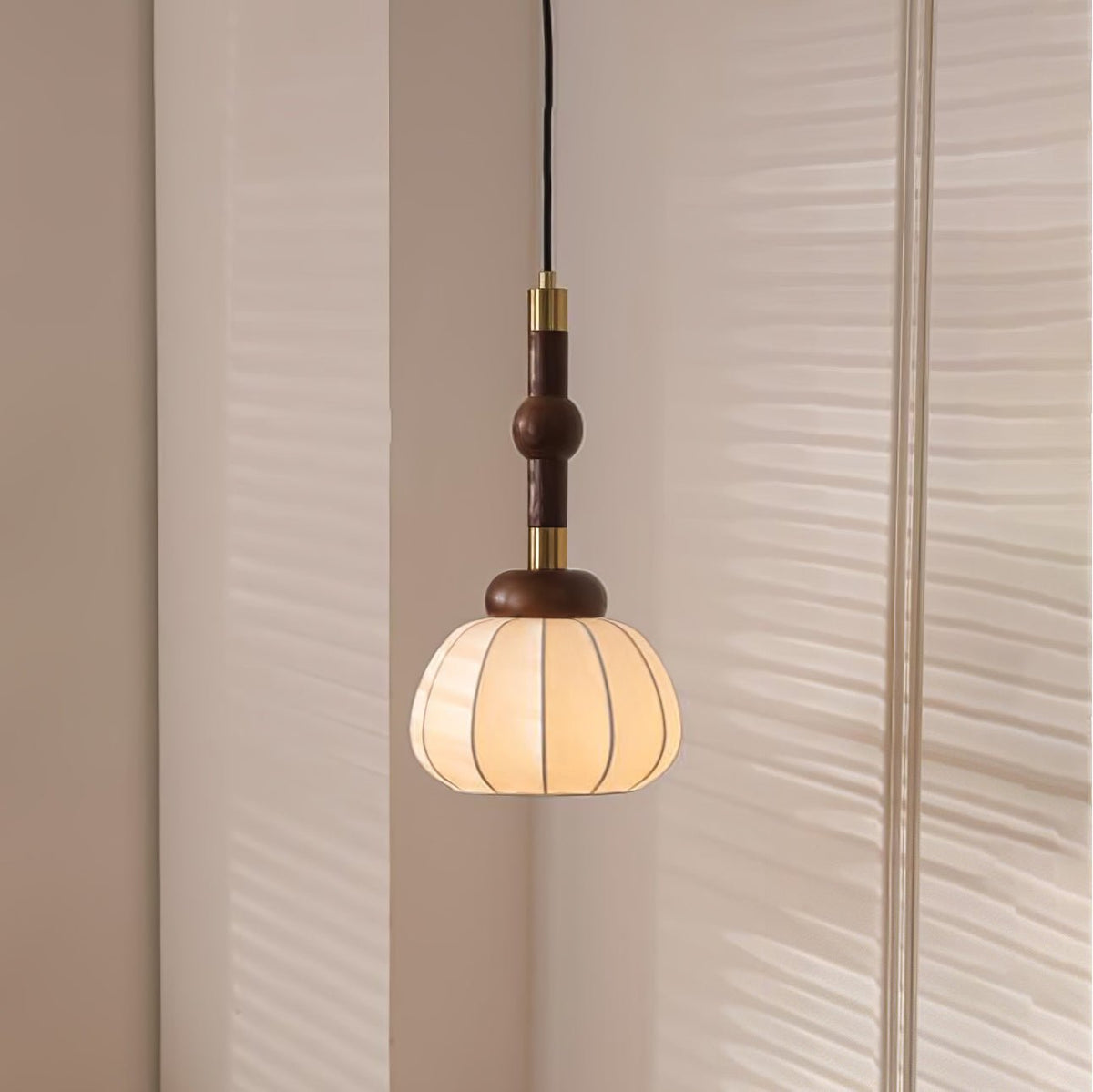 Livenor Silk & Wood Scandinavian Pendant Lamp