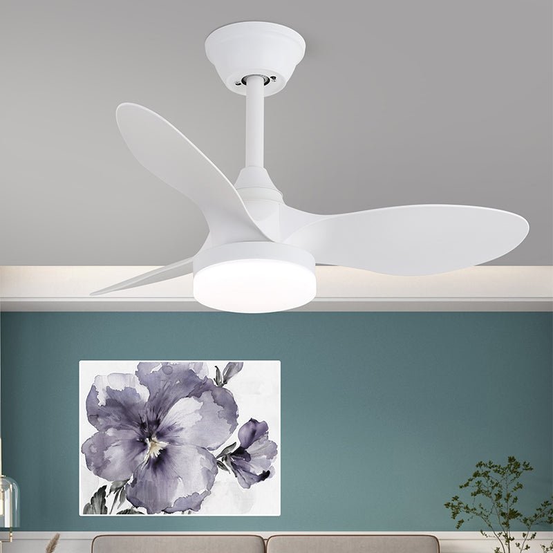 Elvelira Minimalist Black Wood Ceiling Fan Light