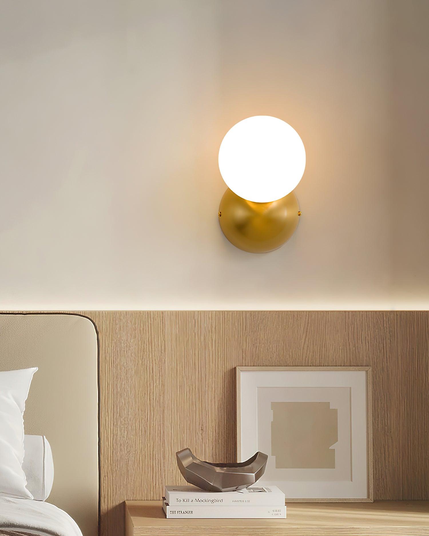 Velirina Sphere Glass Brass Wall Light