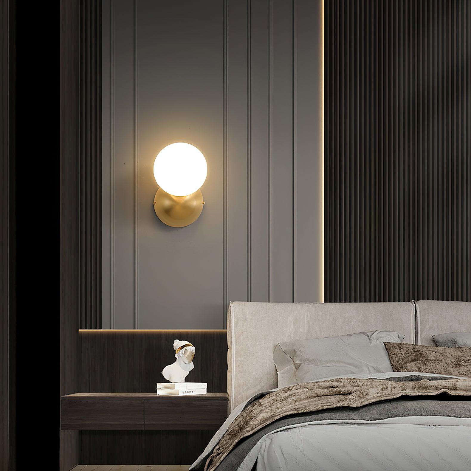 Velirina Sphere Glass Brass Wall Light