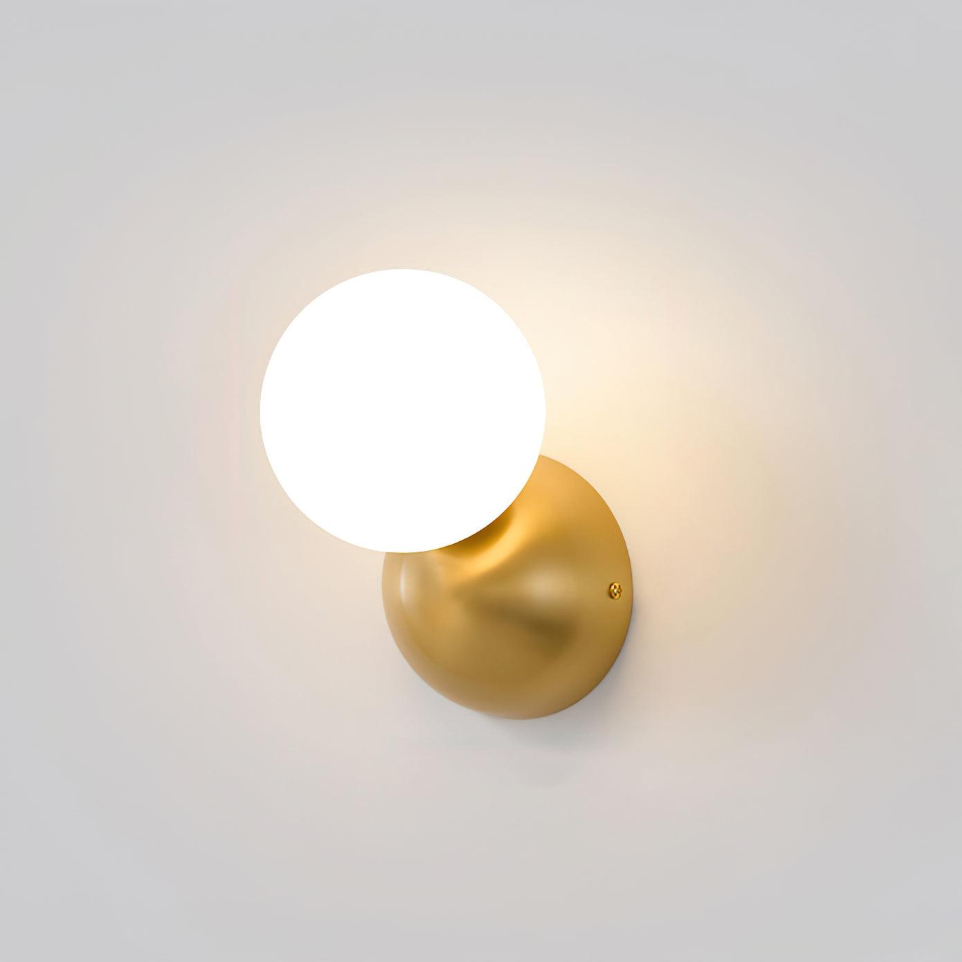 Velirina Sphere Glass Brass Wall Light