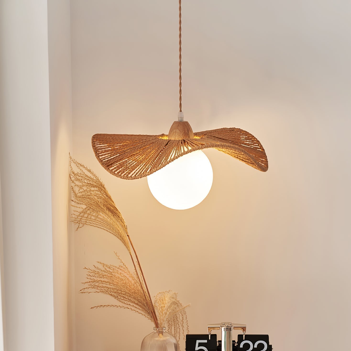 Yaslen Art Natural Woven Pendant Lamp