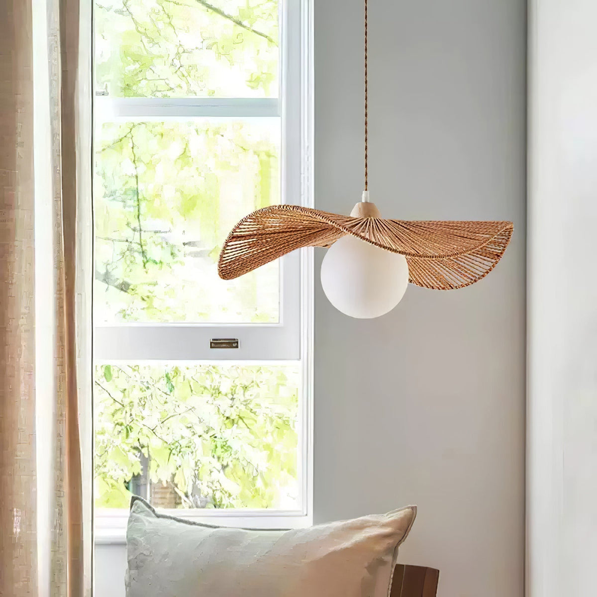 Yaslen Art Natural Woven Pendant Lamp