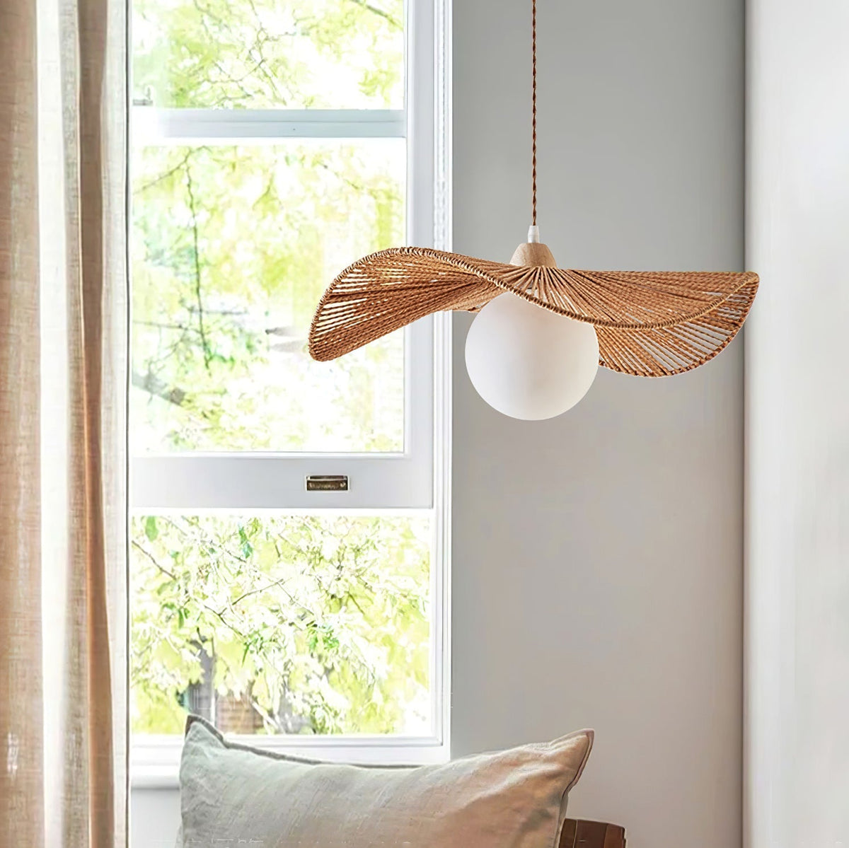 Yaslen Art Natural Woven Pendant Lamp