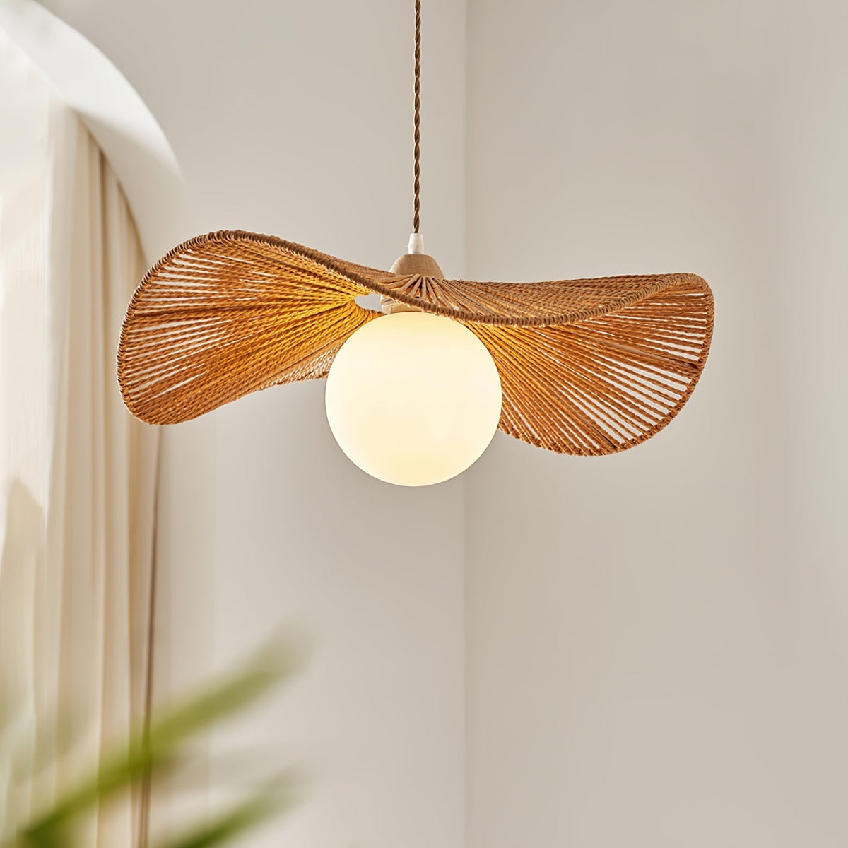 Yaslen Art Natural Woven Pendant Lamp