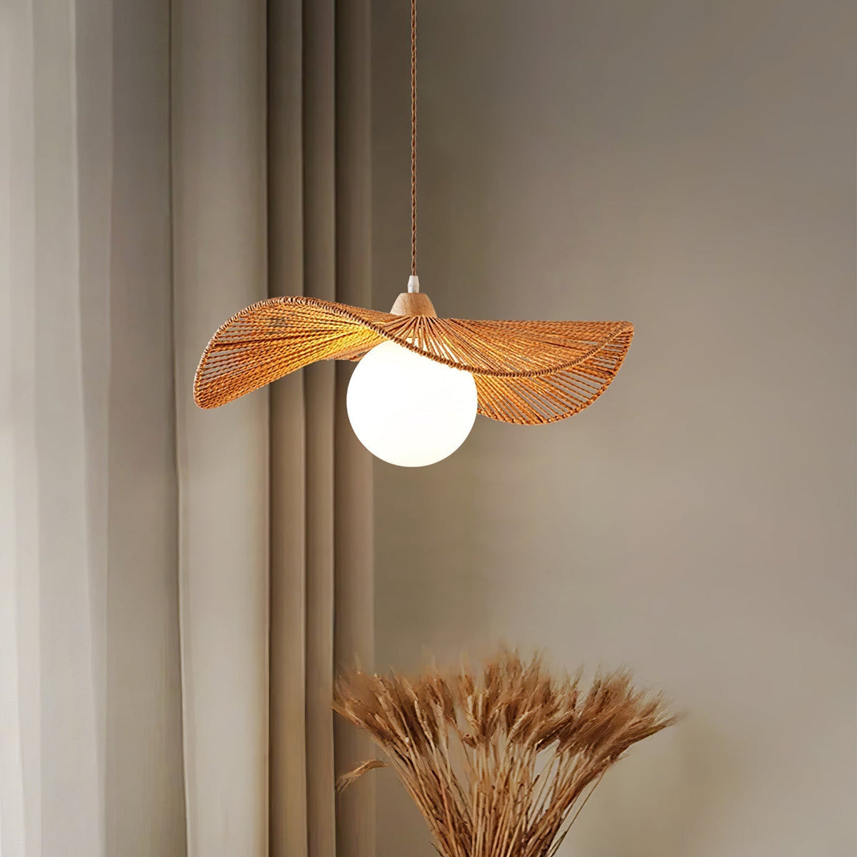 Yaslen Art Natural Woven Pendant Lamp