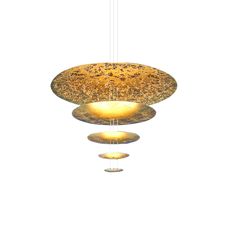 Phelion Layered Gold Foil Pendant Light