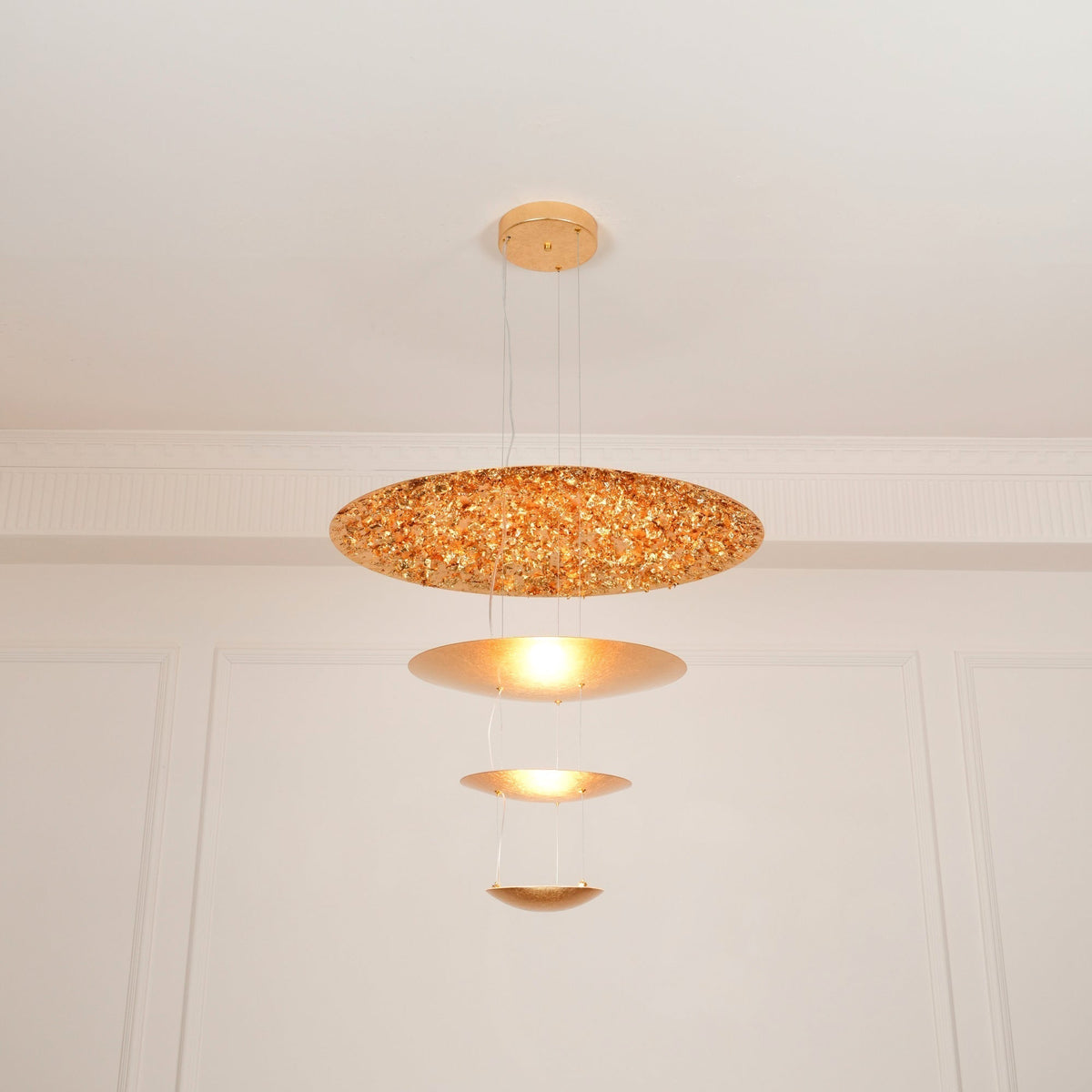 Phelion Layered Gold Foil Pendant Light