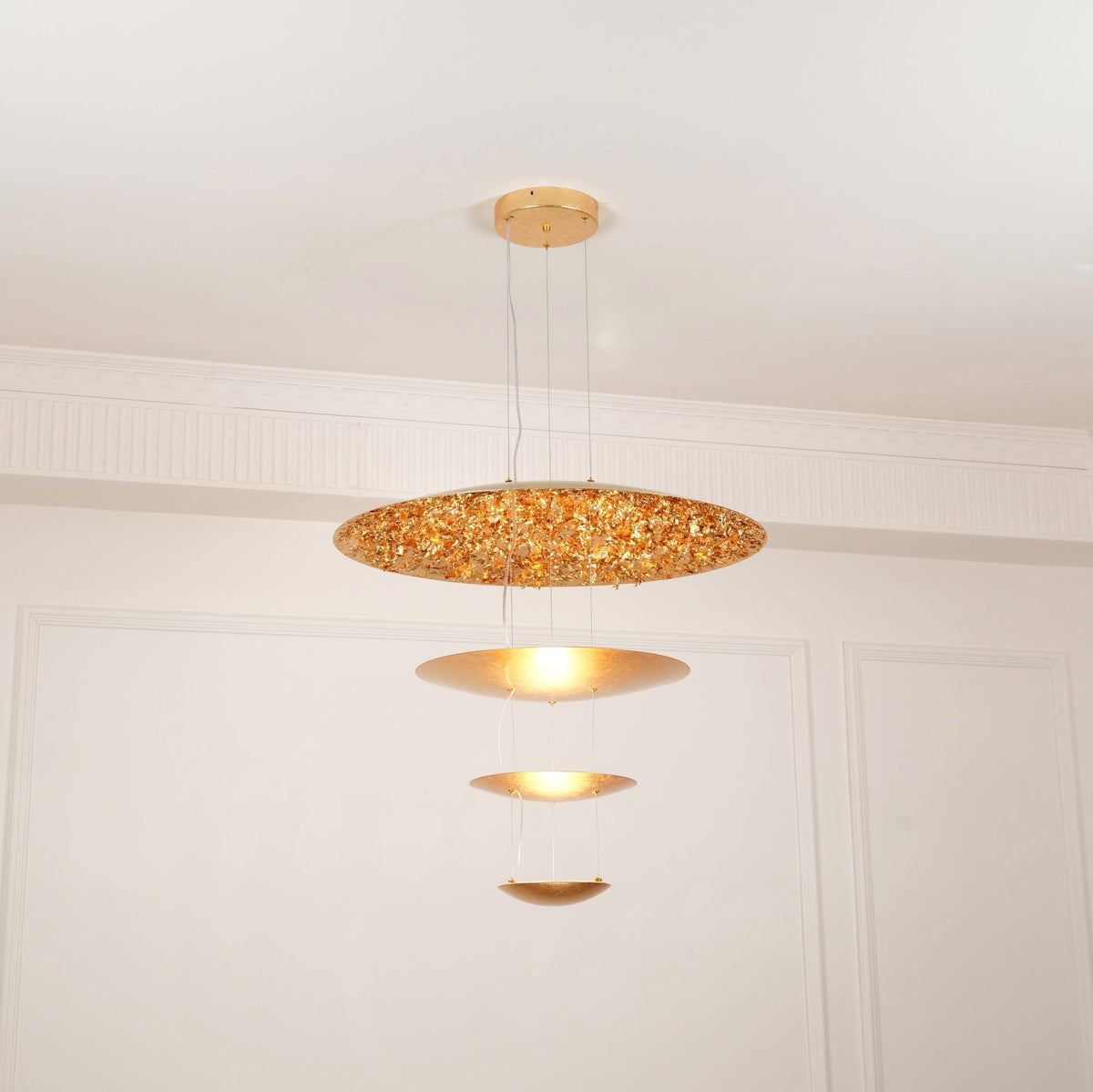 Phelion Layered Gold Foil Pendant Light