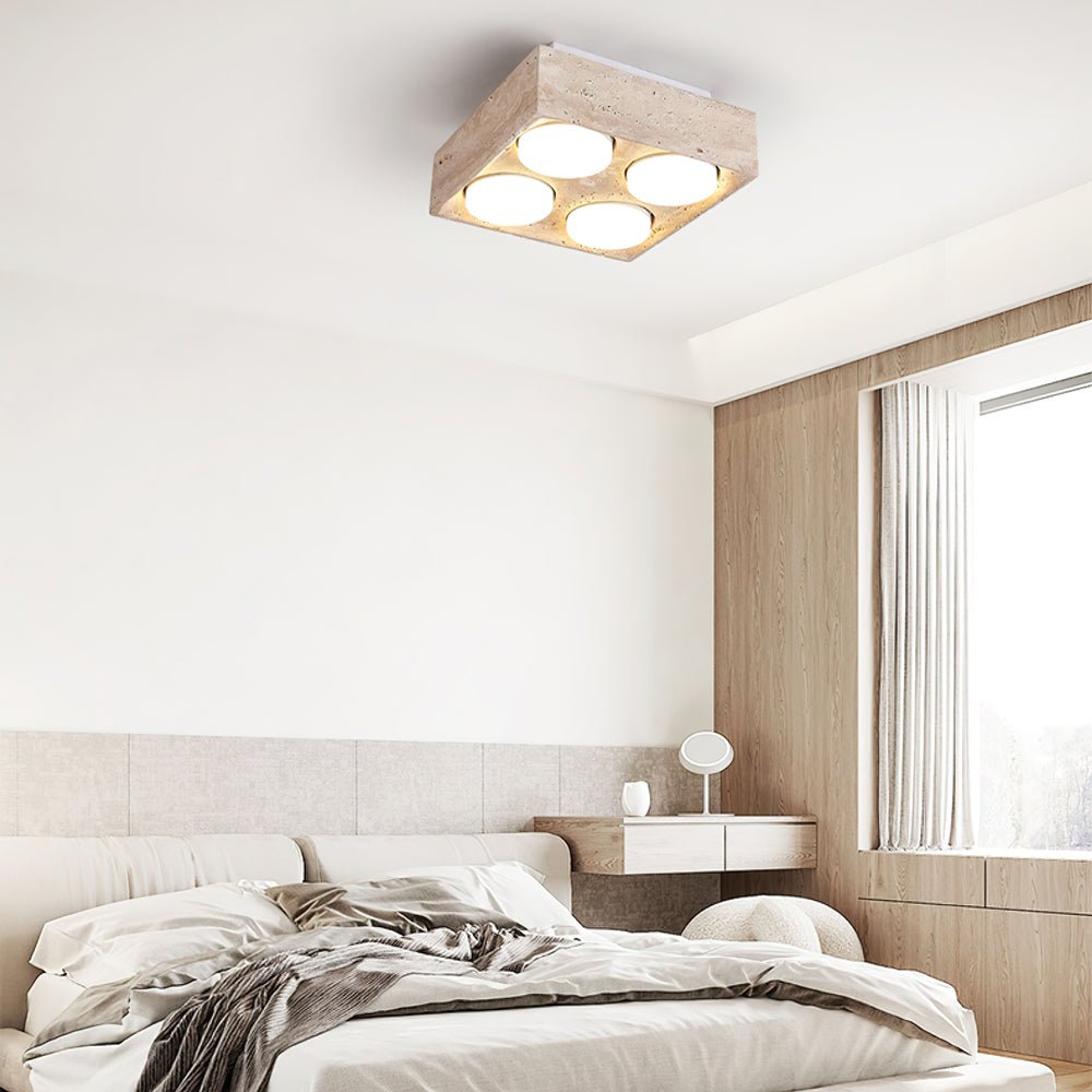 Virinira Quad-Spot Travertine Ceiling Light
