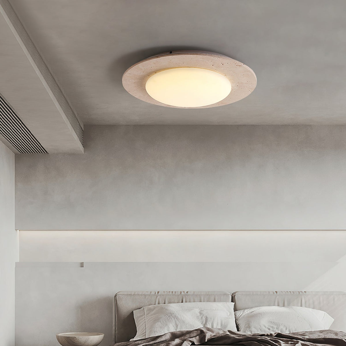 Arsoror Flush-Mount Travertine Ceiling Light