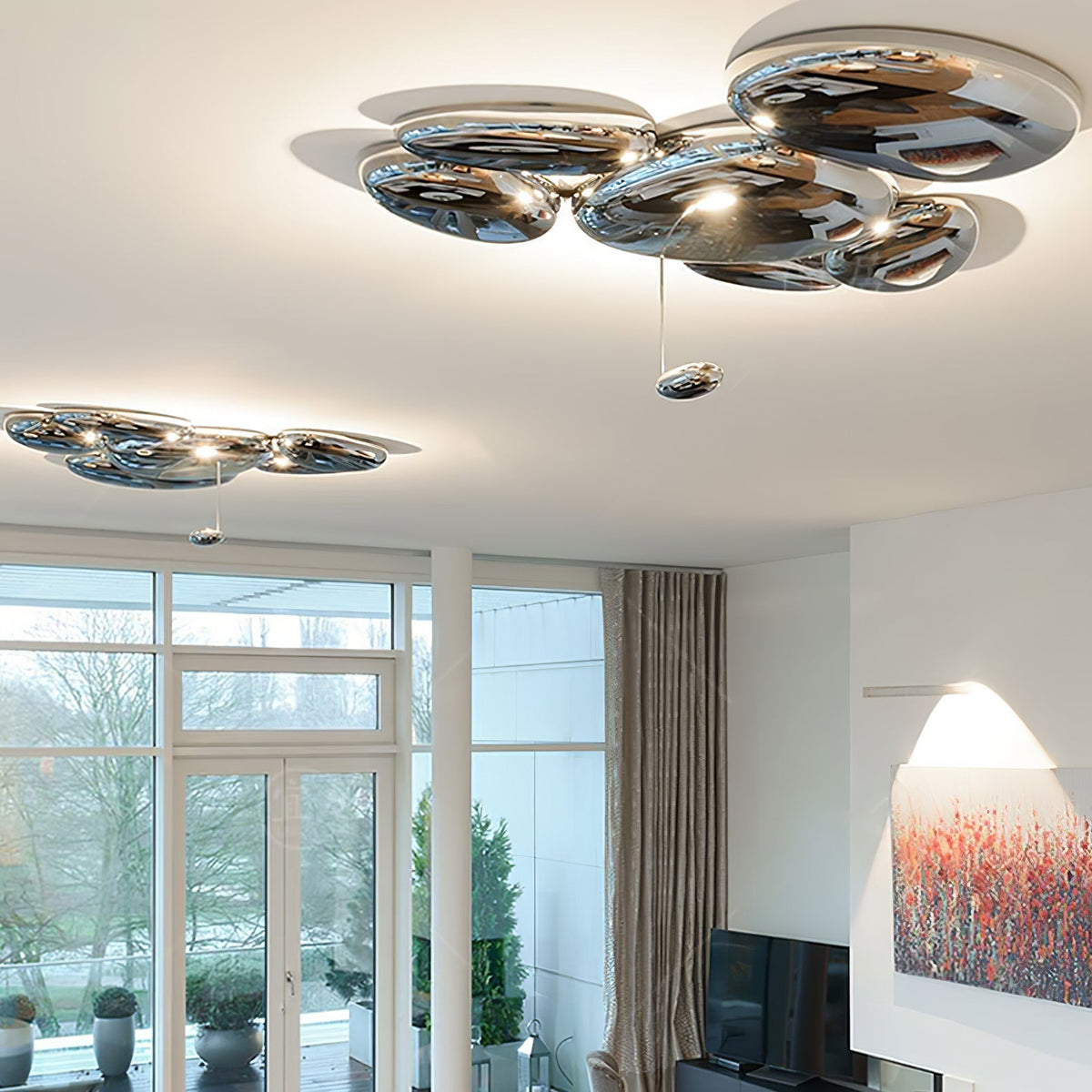 Vostix Ceiling Lamp Chrome Pebble Modern