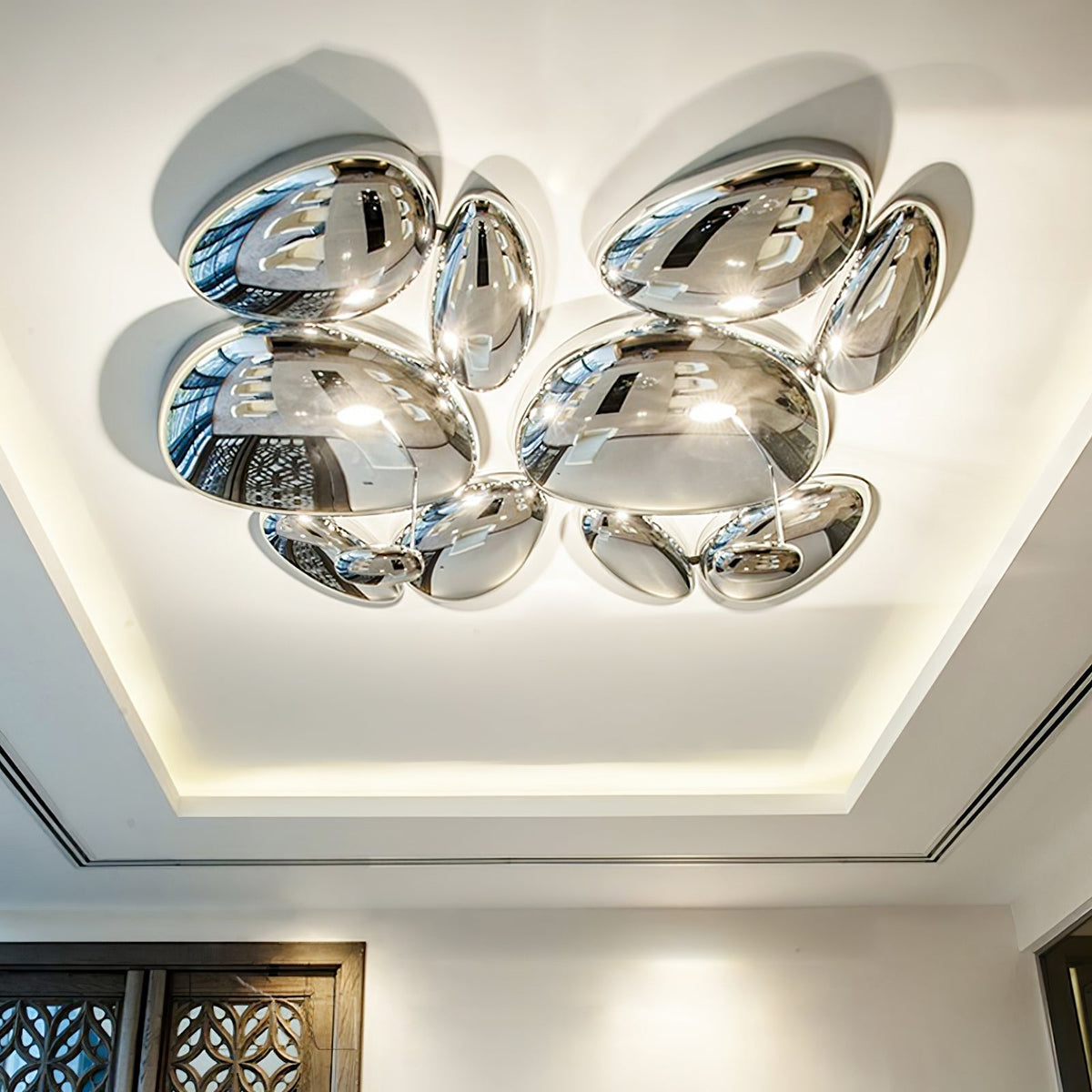 Vostix Ceiling Lamp Chrome Pebble Modern