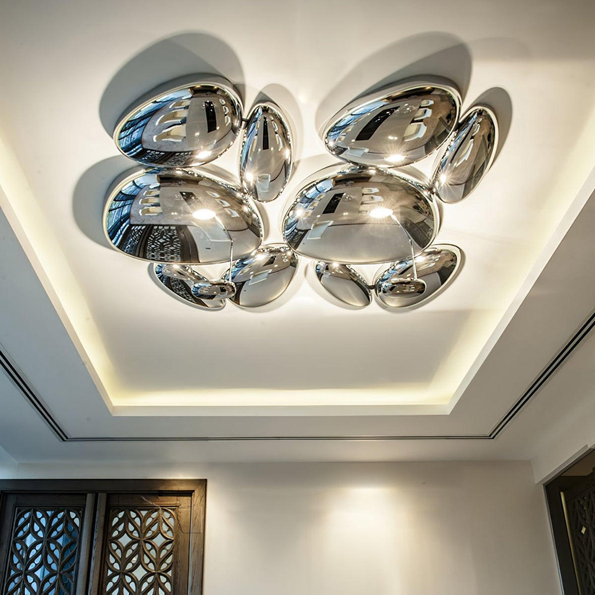 Vostix Ceiling Lamp Chrome Pebble Modern
