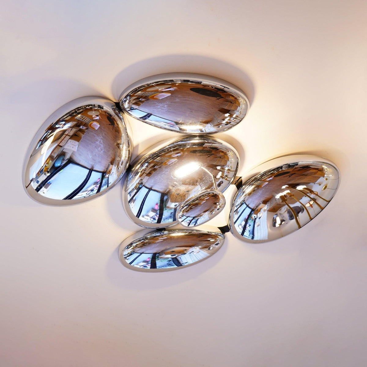 Vostix Ceiling Lamp Chrome Pebble Modern
