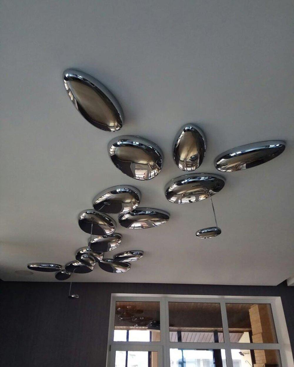 Vostix Ceiling Lamp Chrome Pebble Modern