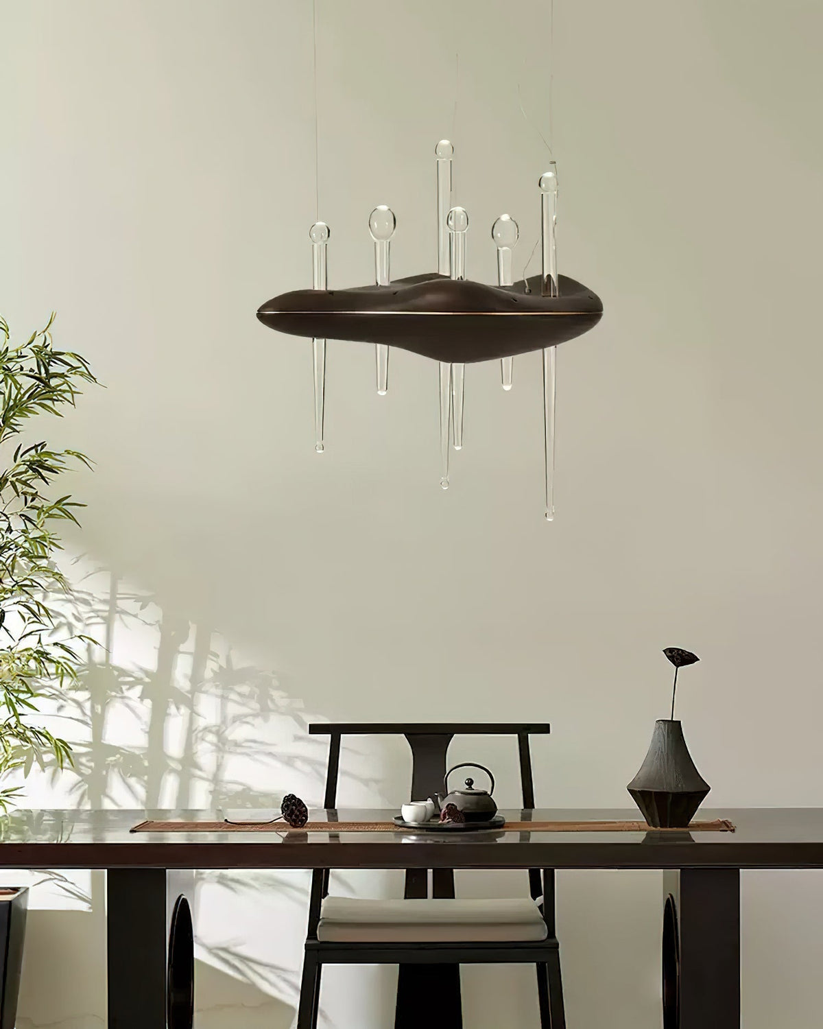 Umare Whimsical Oak Glass Pendant Light