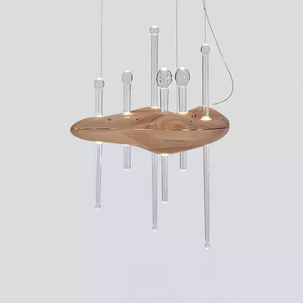 Umare Whimsical Oak Glass Pendant Light