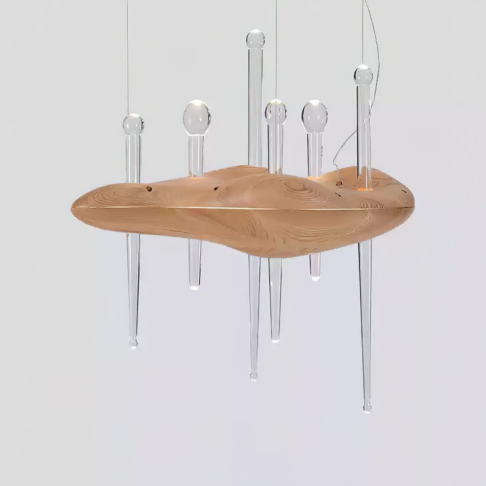Umare Whimsical Oak Glass Pendant Light