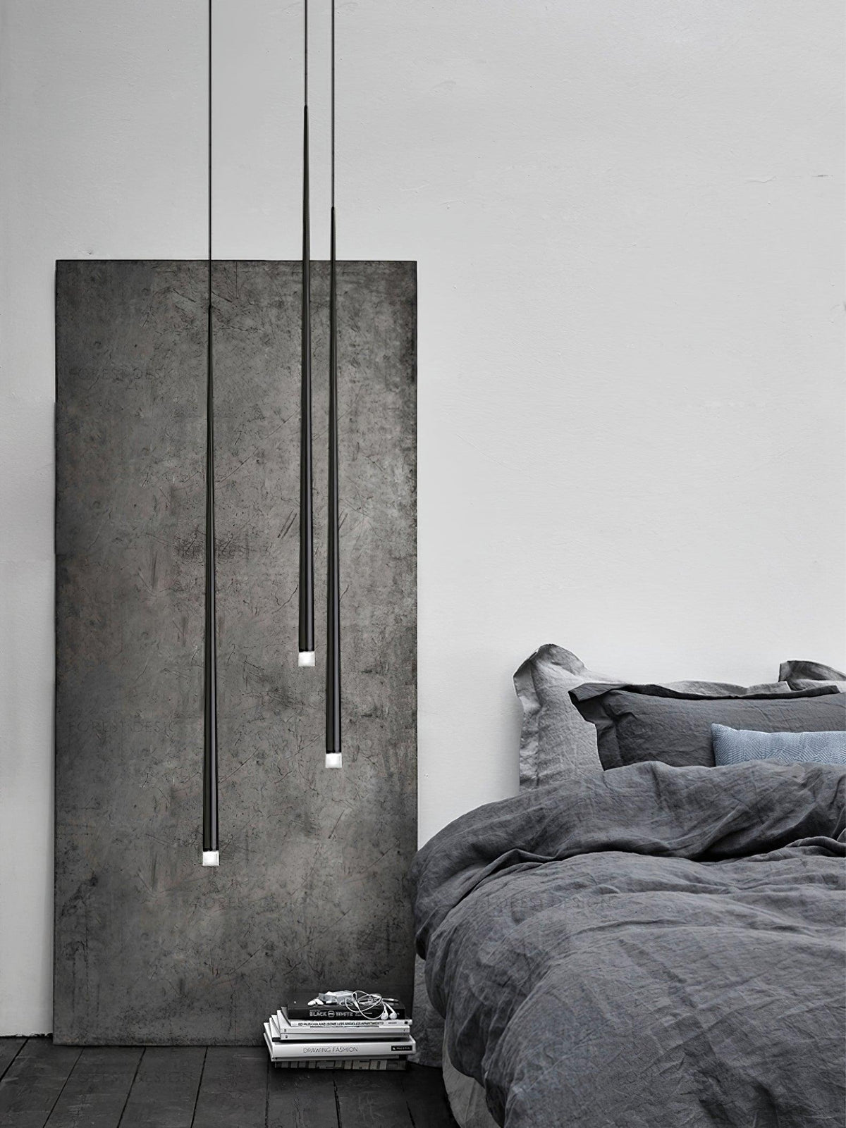 Reveno Chandelier Linear Slender Black Minimalist