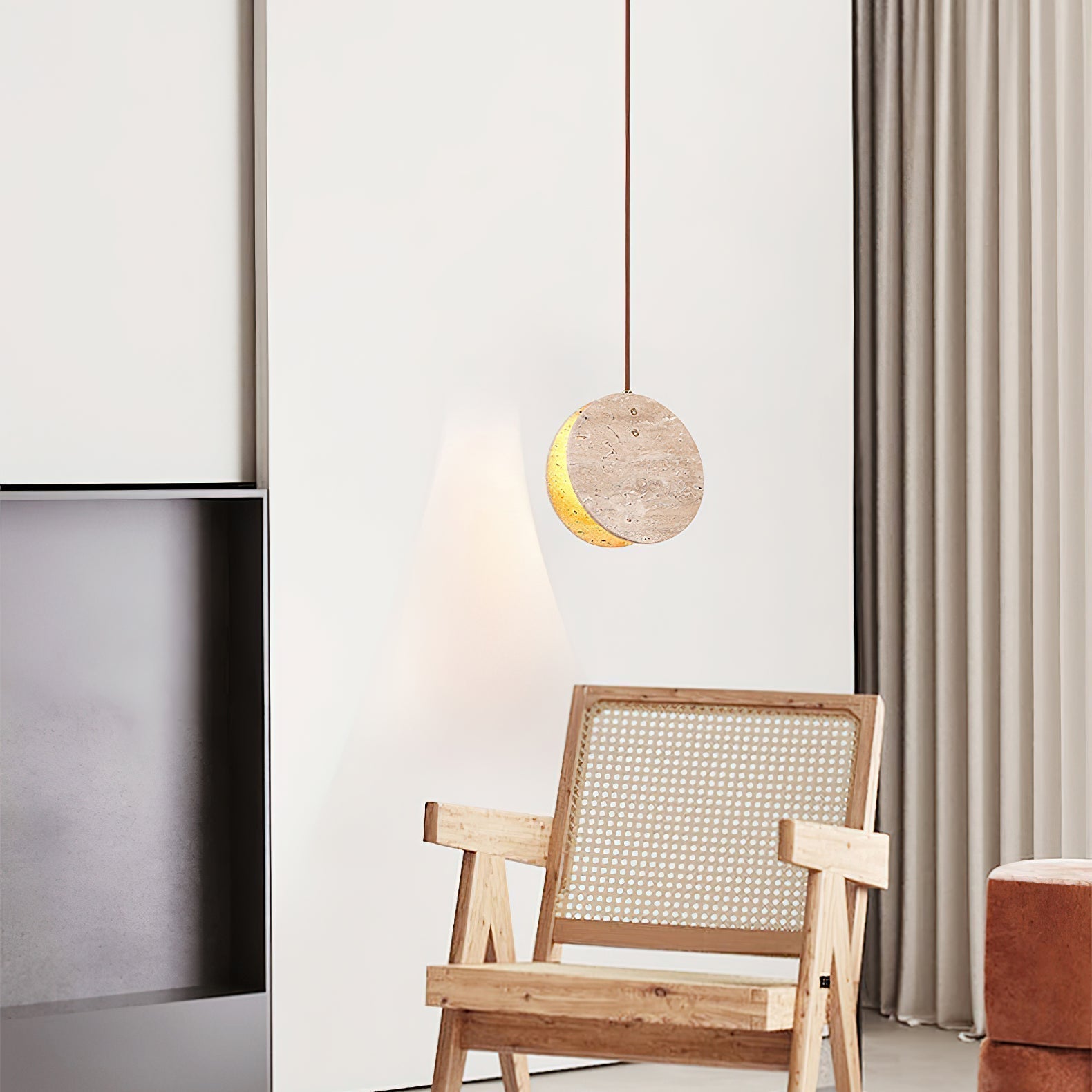 Sern Crescent Travertine Pendant Light